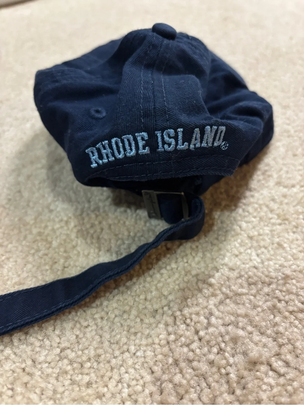 University of Rhode Island navy hat with embroidered RI